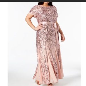 R&M Richards Rose Gold Sequin Dress